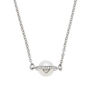 Emporio Armani Womens Necklace Stainless Steel Pearl